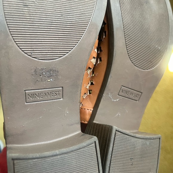 Nine West Open Toe Sandal Shoes Size 5 Brown Leather Block Heel - Picture 7 of 7